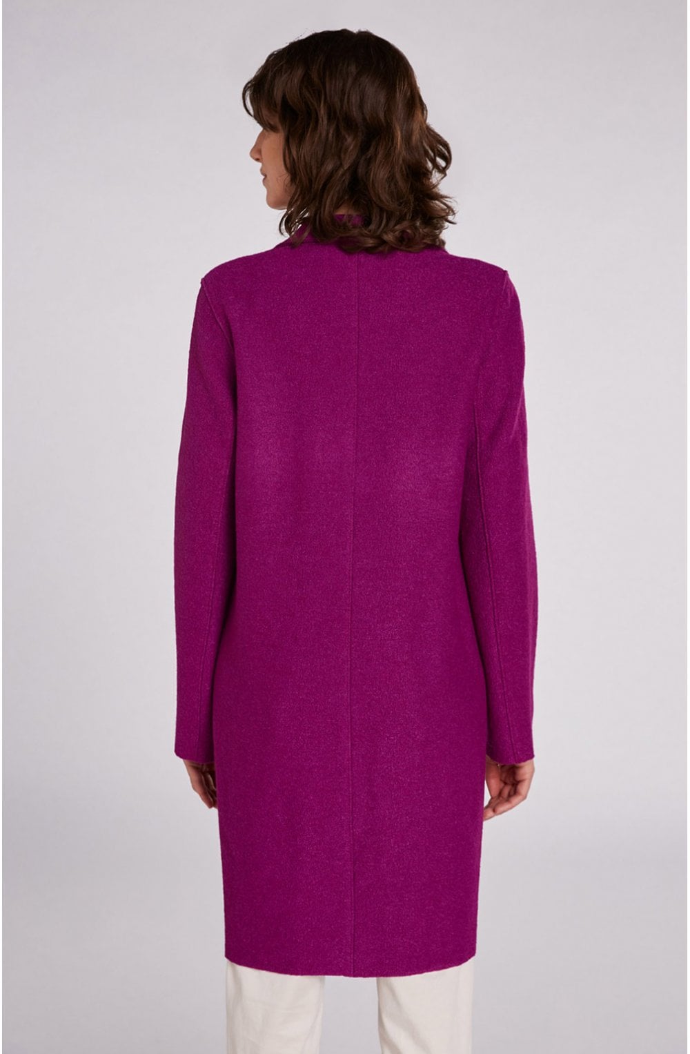 Purple Boiled Wool Coat