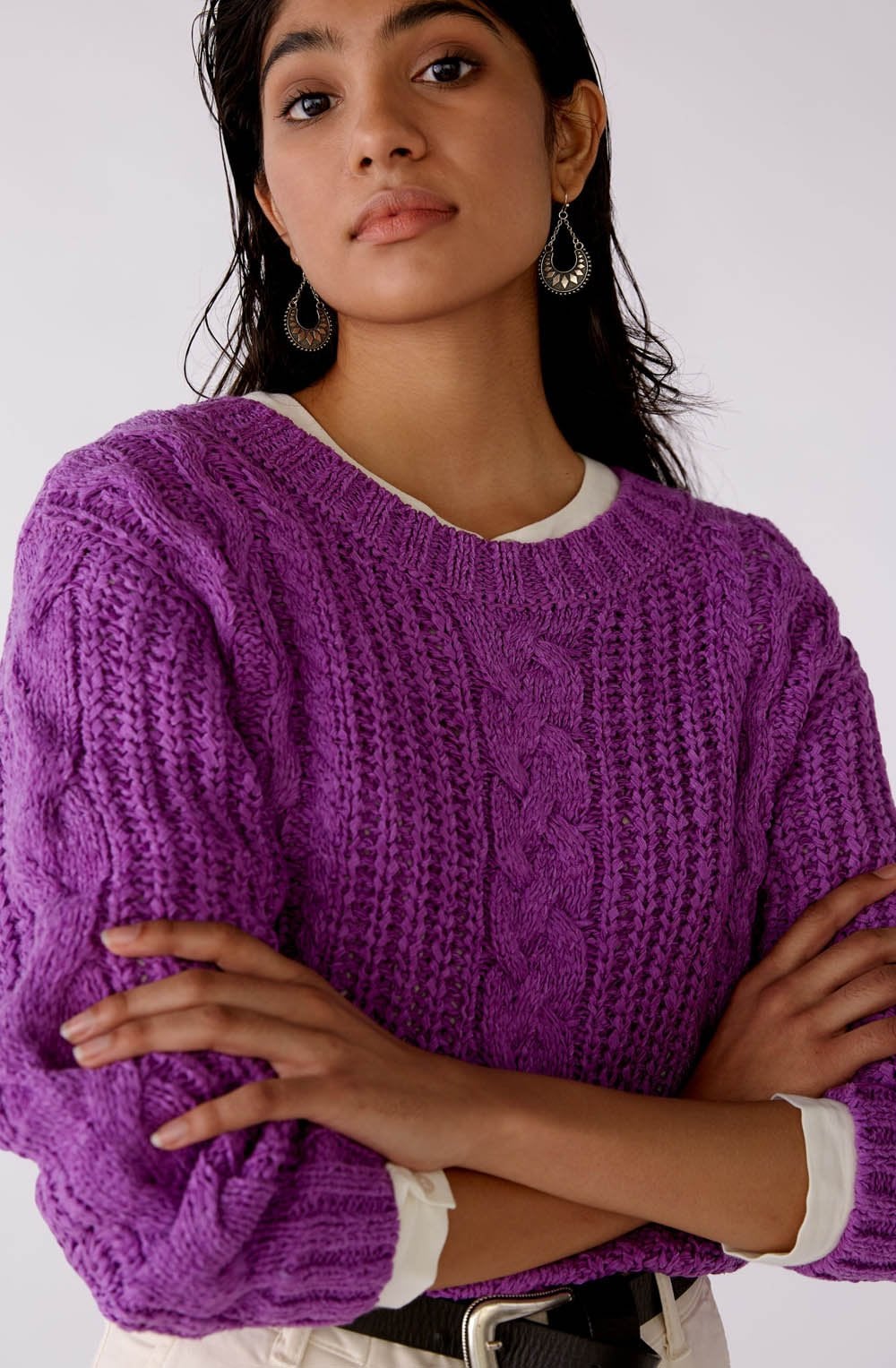 Purple Cable Knit Jumper