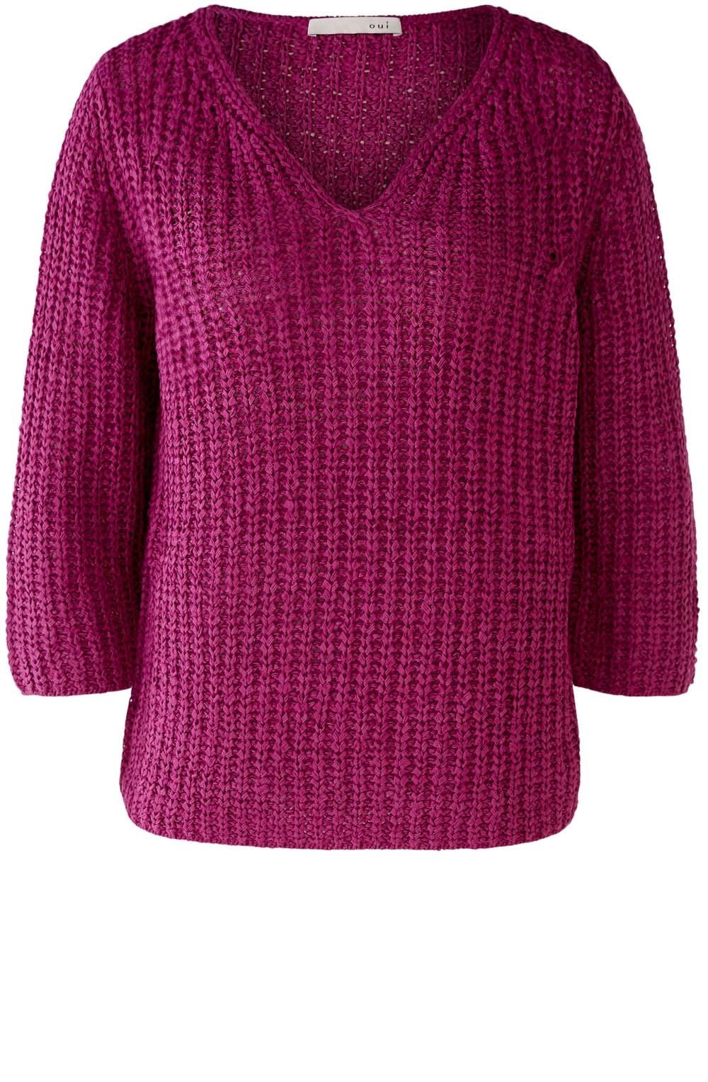Purple Clover Ribbon Knit Pullover