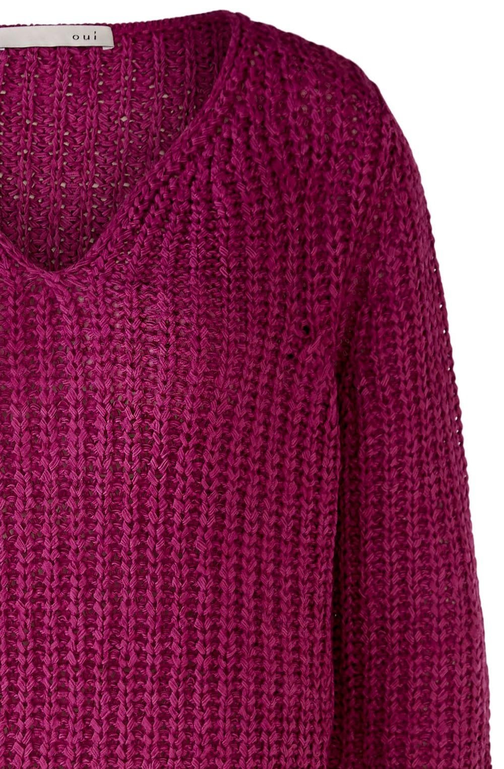 Purple Clover Ribbon Knit Pullover