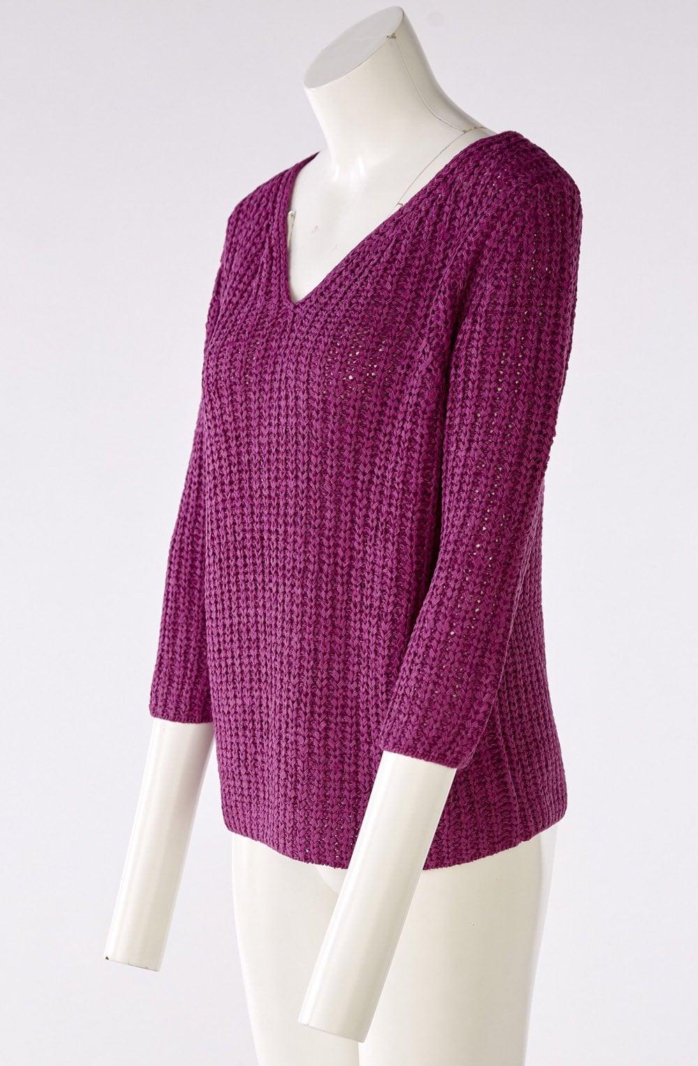 Purple Clover Ribbon Knit Pullover
