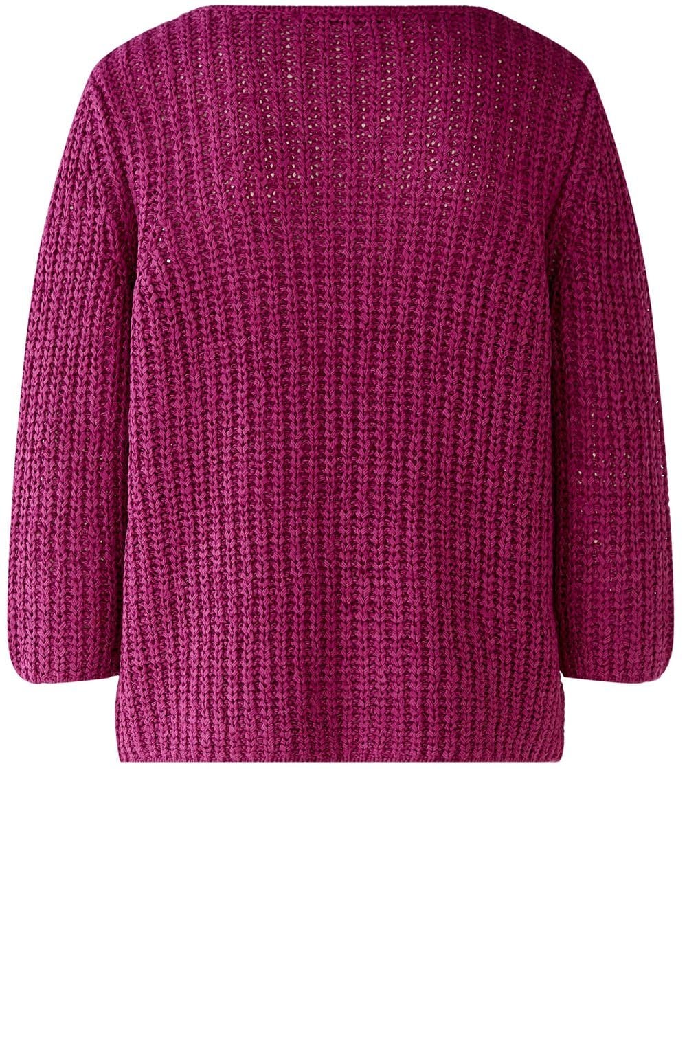 Purple Clover Ribbon Knit Pullover