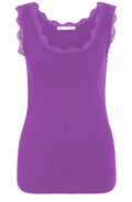 Purple Lace Detail Vest Top