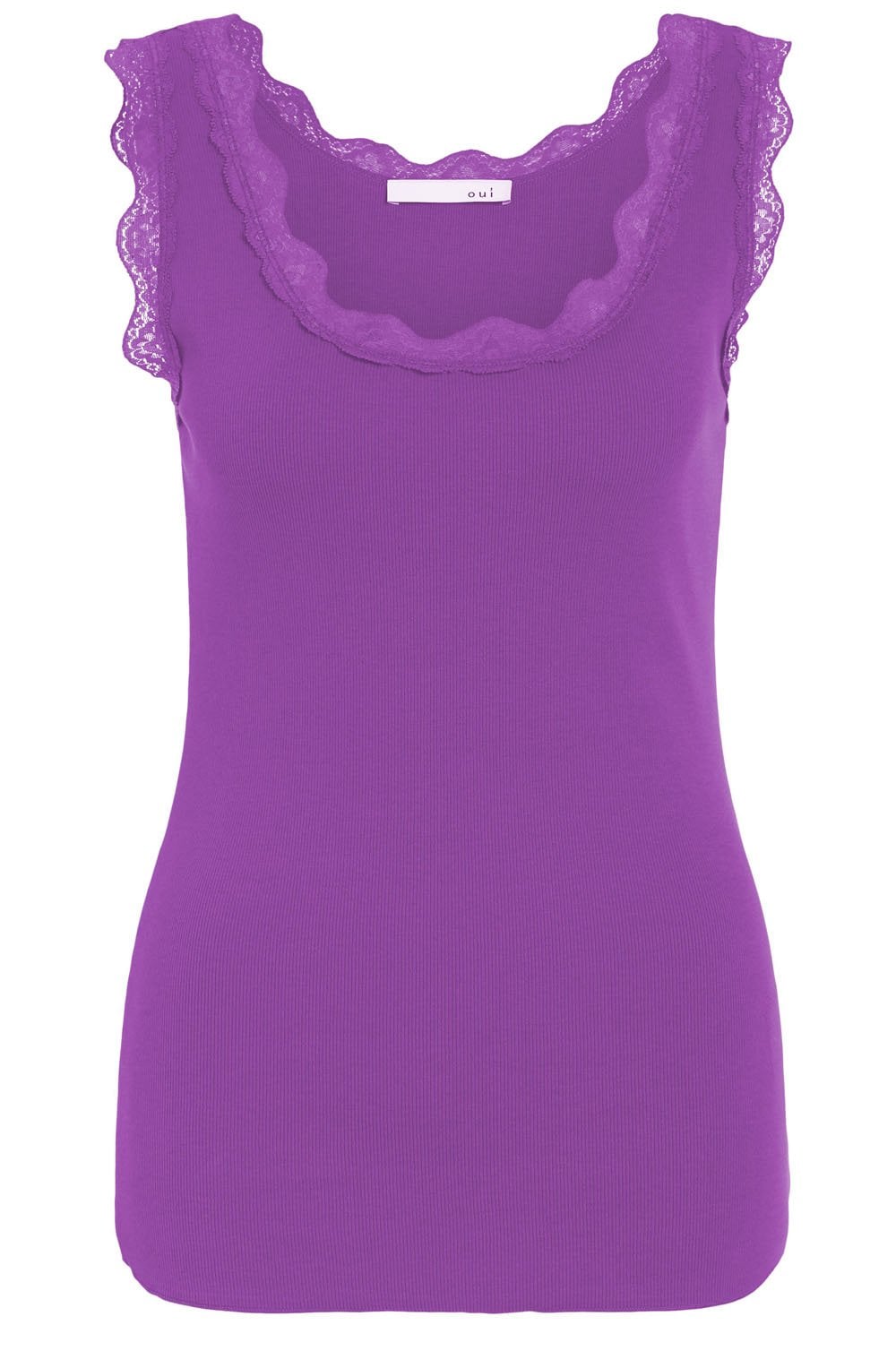 Purple Lace Detail Vest Top