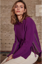Purple Ribbed Knit Jumper