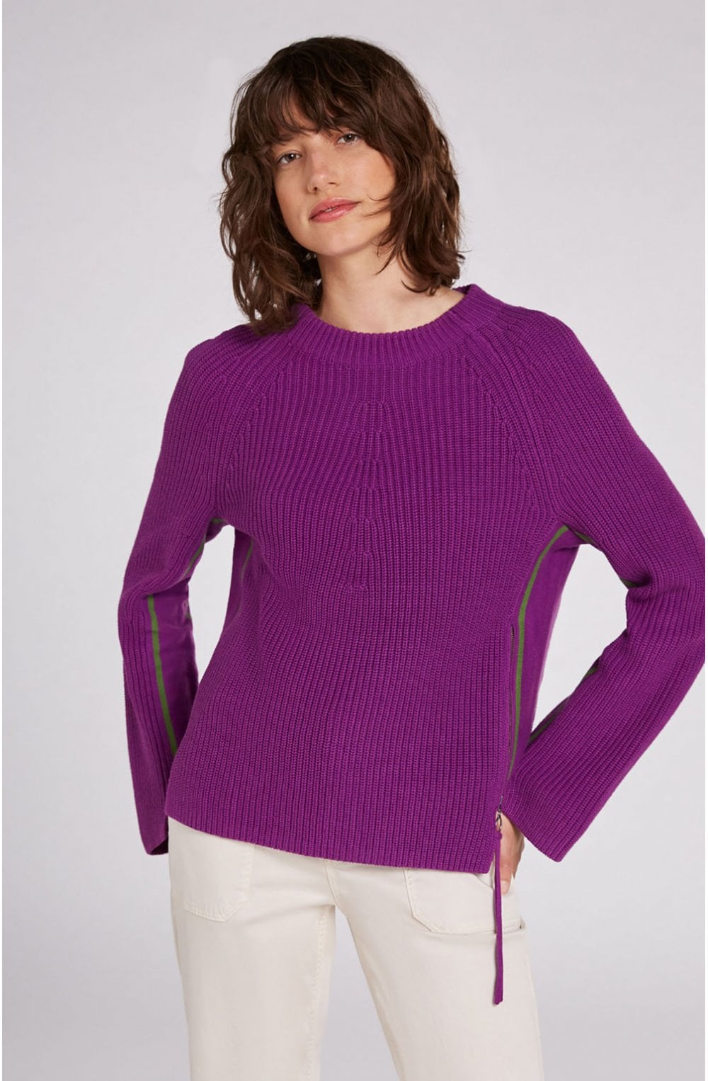Purple Ribbed Knit Jumper