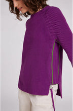 Purple Ribbed Knit Jumper