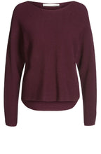 Purple Ribbed Knit Sweater