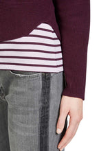 Purple Ribbed Knit Sweater