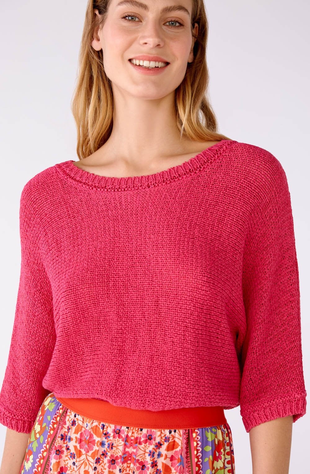 Raspberry Sorbet Cropped Batwing Jumper