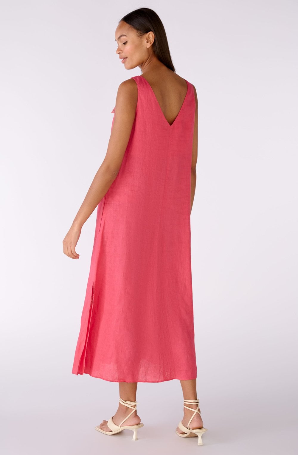 Raspberry Sorbet Linen Slip Dress