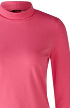 Raspberry Sorbet Ruched Sleeve High Neck Top