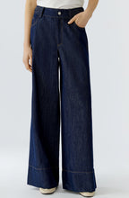 Raw Denim Plaited Waist Wide Leg Jeans