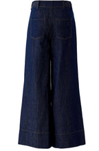 Raw Denim Plaited Waist Wide Leg Jeans