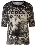 Rebel At Heart Diamante and Animal Print Blouse