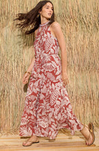 Red and Off White Boho Print Maxi Dress