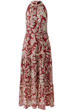 Red and Off White Boho Print Maxi Dress
