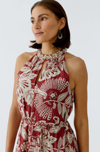 Red and Off White Boho Print Maxi Dress