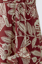 Red and Off White Boho Print Maxi Dress