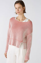 Red and White Relaxed Cropped Jumper