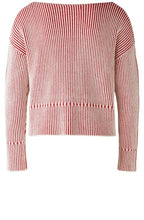 Red and White Relaxed Cropped Jumper