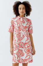 Red and White Seaside Collared Shift Dress