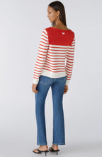 Red and White Side Split Jumper