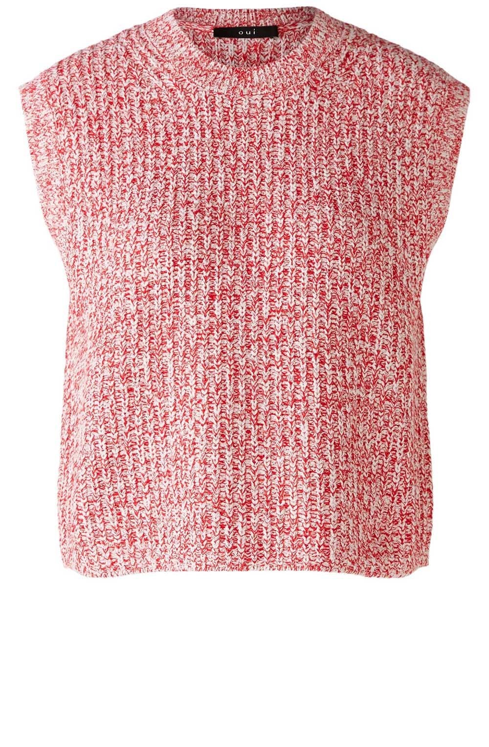 Red and White Sleeveless Slip Over