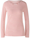Red and White Stretch Jersey Top