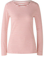 Red and White Stretch Jersey Top