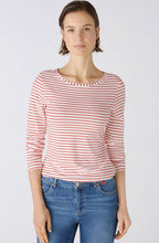 Red and White Stretch Jersey Top