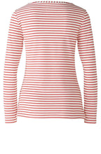 Red and White Stretch Jersey Top
