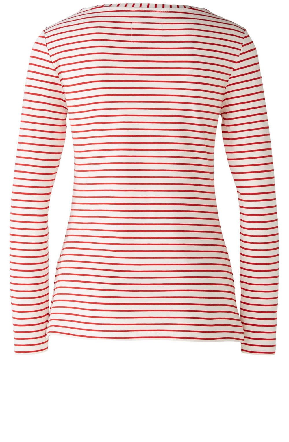 Red and White Stretch Jersey Top