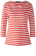 Red and White Striped Top with Gold Button Details