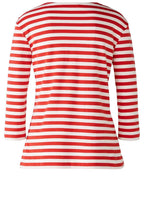 Red and White Striped Top with Gold Button Details