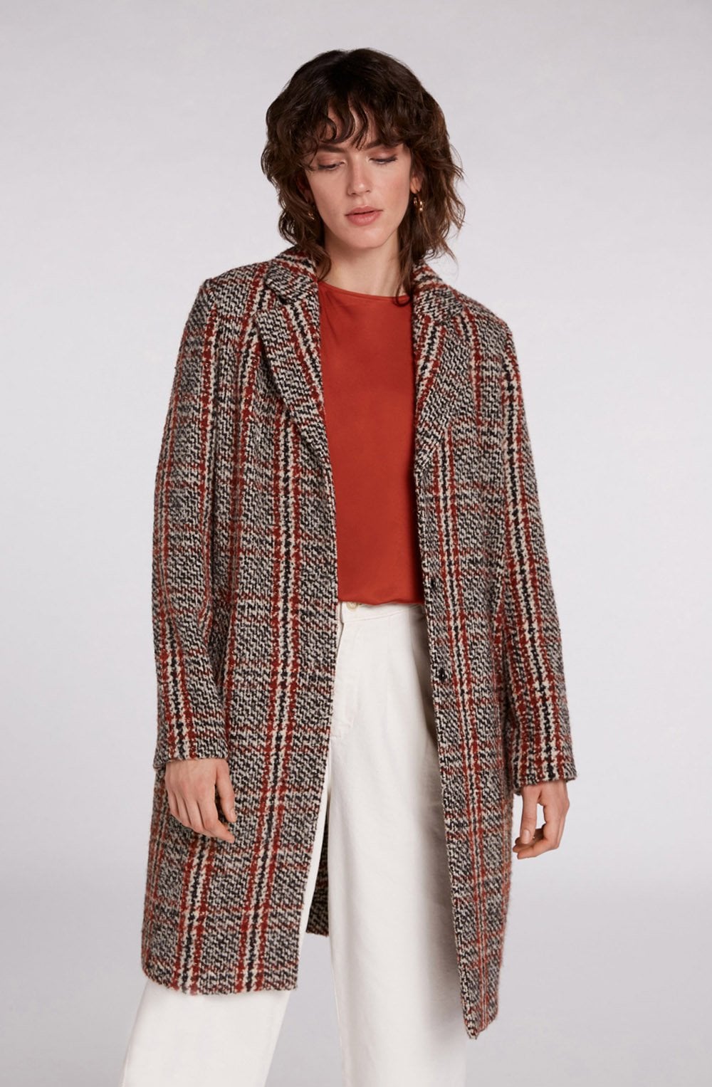 Red & Black Check Coat