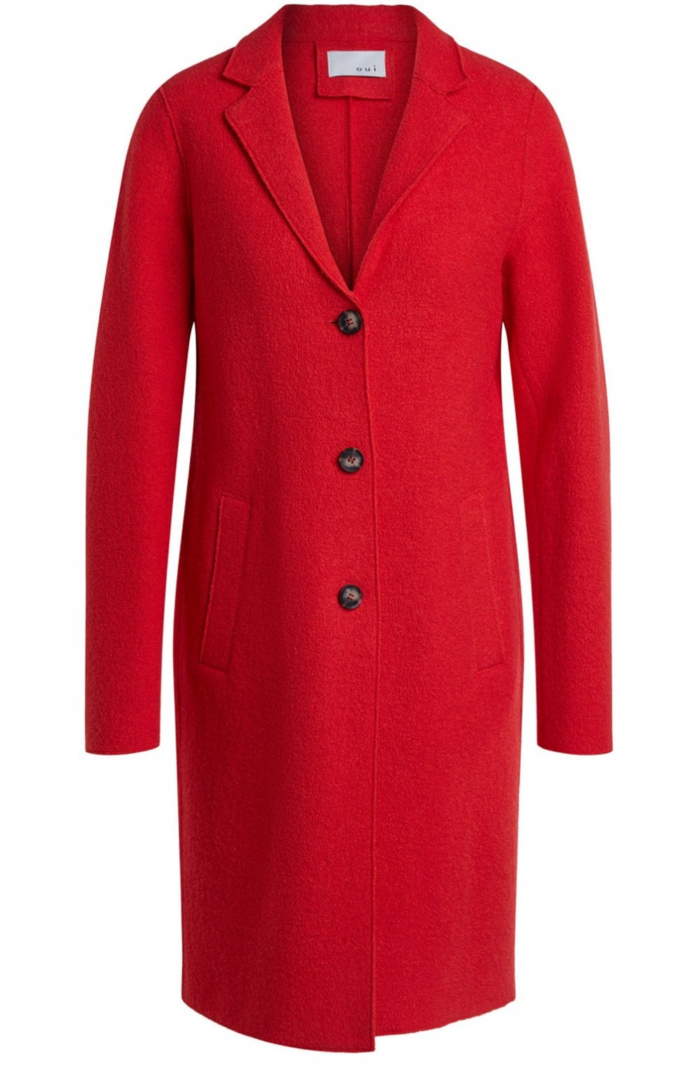 Red Boiled Wool Coat