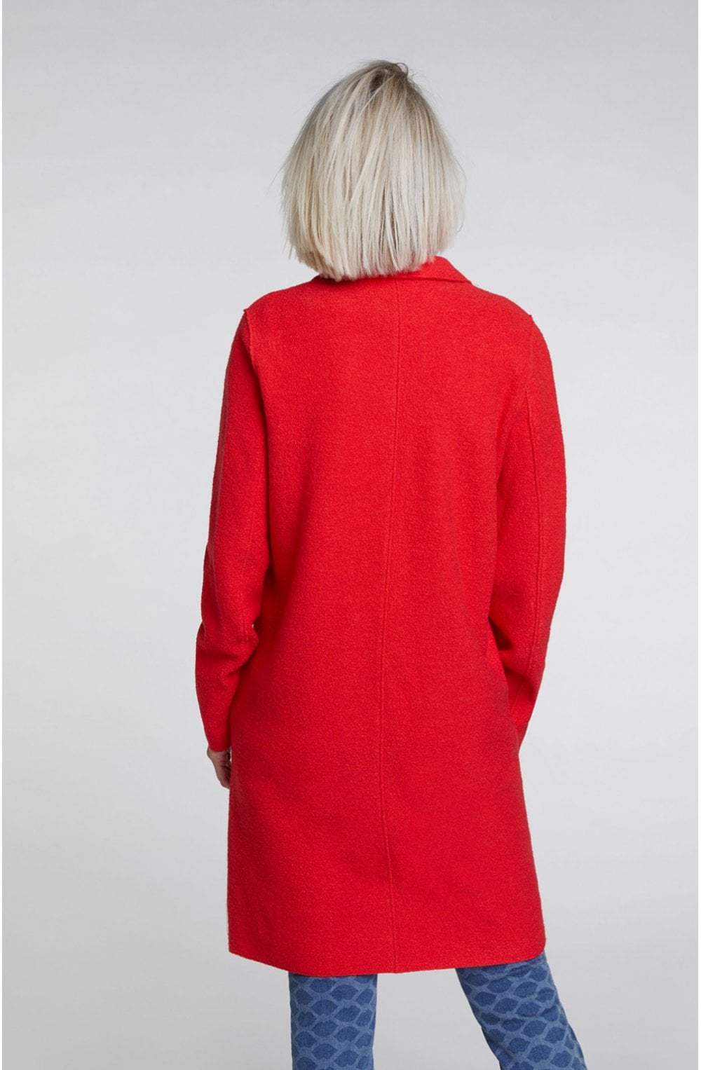Red Boiled Wool Coat