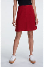 Red Boiled Wool Skirt
