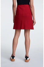 Red Boiled Wool Skirt