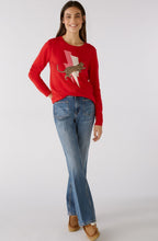 Red Camel Jumper with Leopard Design