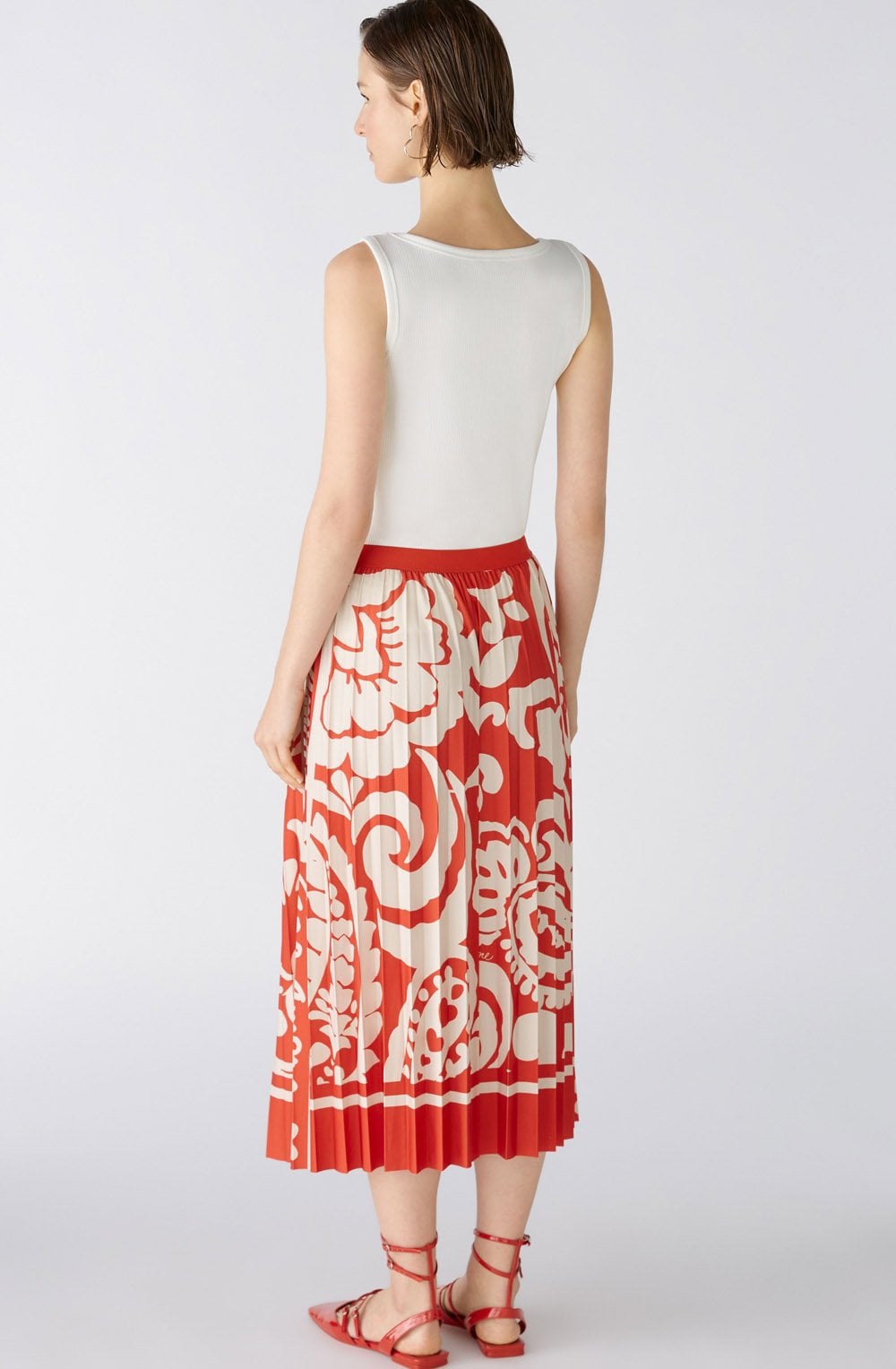 Red Ciao Amore Pleated Skirt