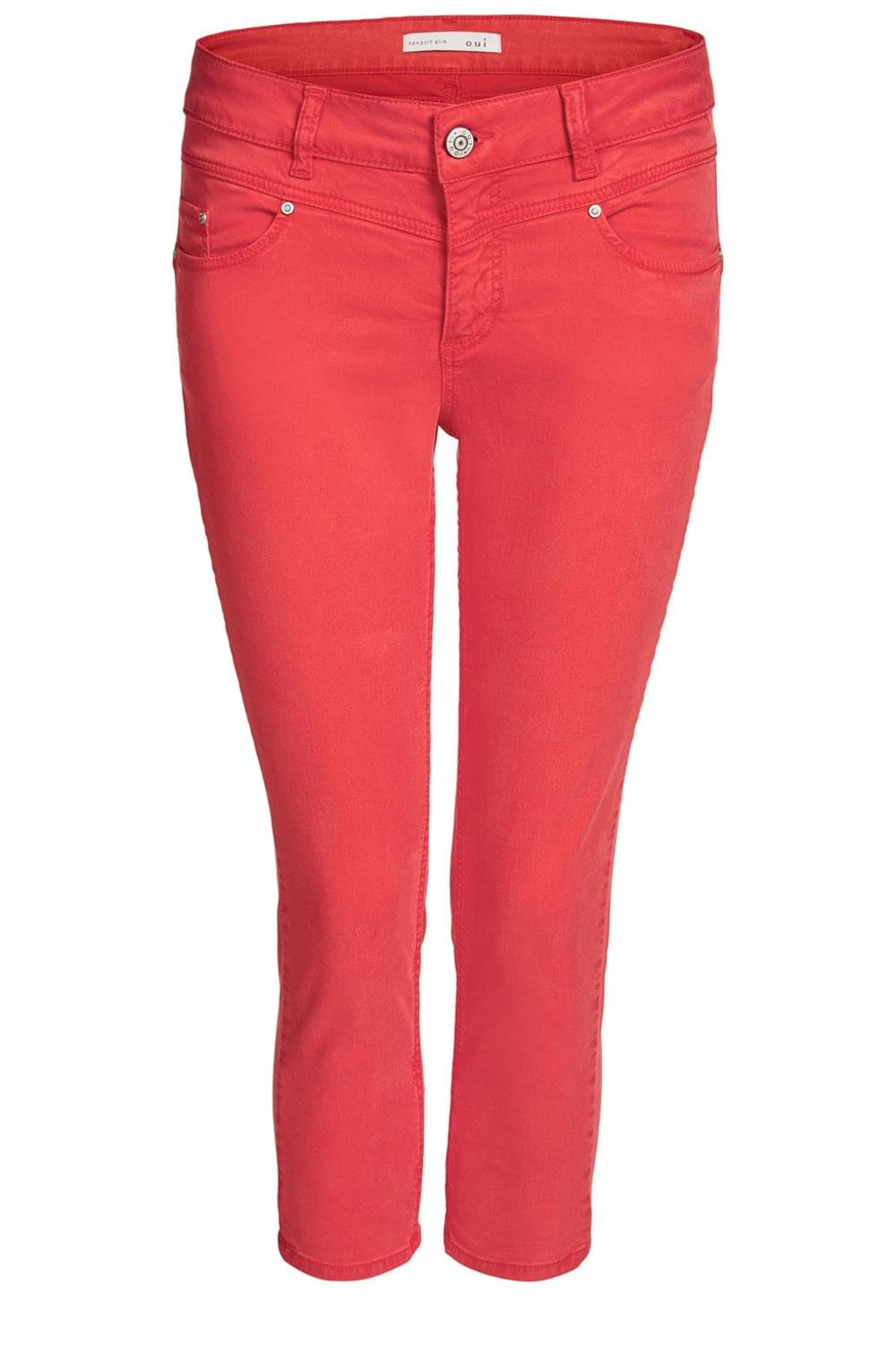 Red Cropped Newport Trousers
