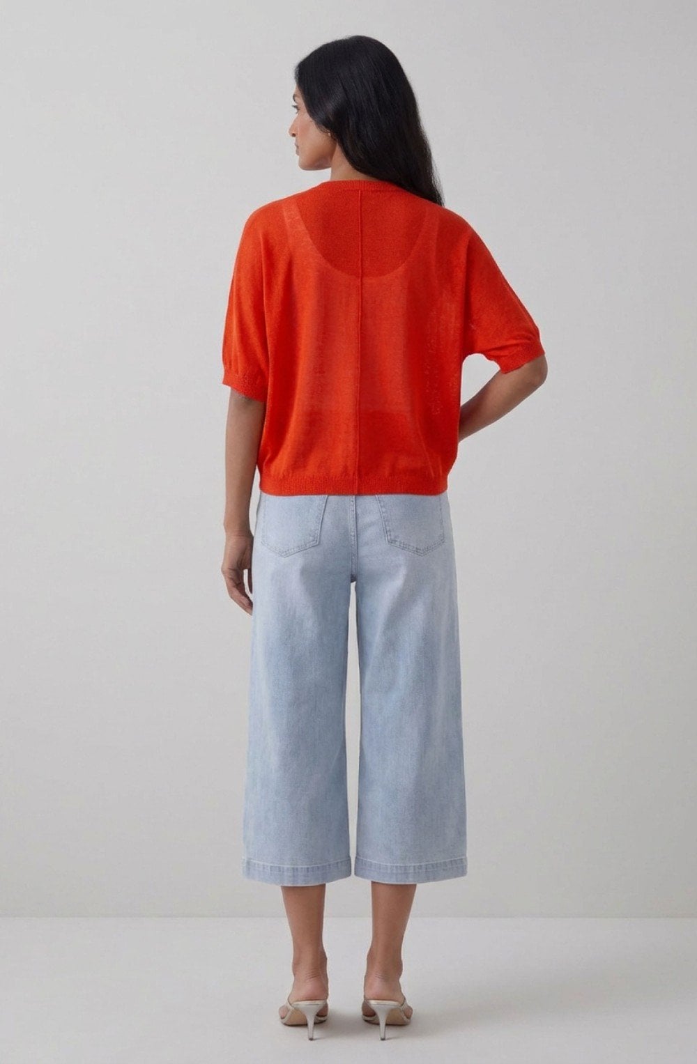 Red Fine Knit Oversized Cardigan