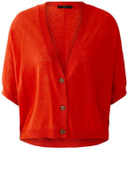 Red Fine Knit Oversized Cardigan