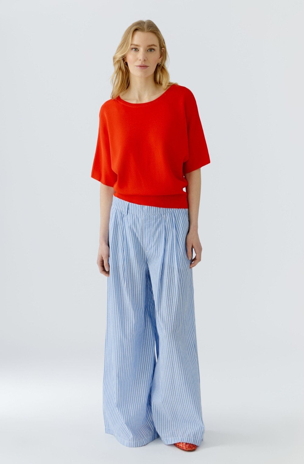 Red Fine Knit Relaxed Jumper