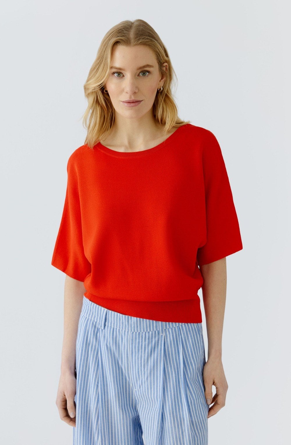 Red Fine Knit Relaxed Jumper