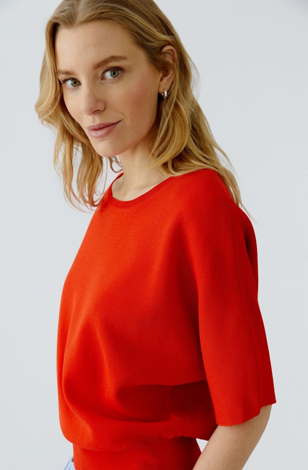 Red Fine Knit Relaxed Jumper