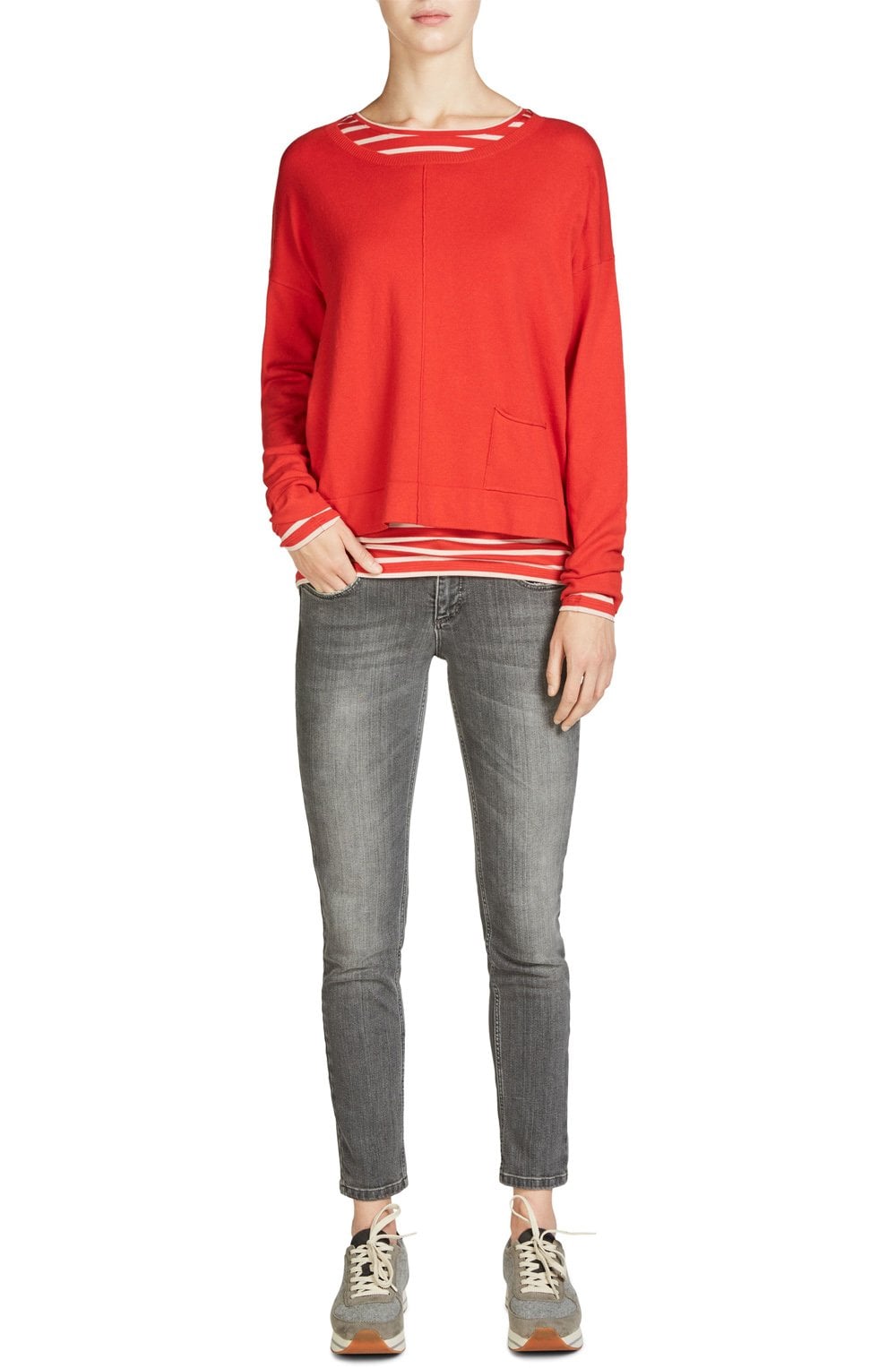 Red Fine Knit Sweater