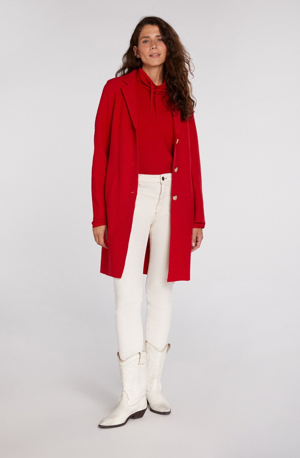 Red Fine Rib Jumper